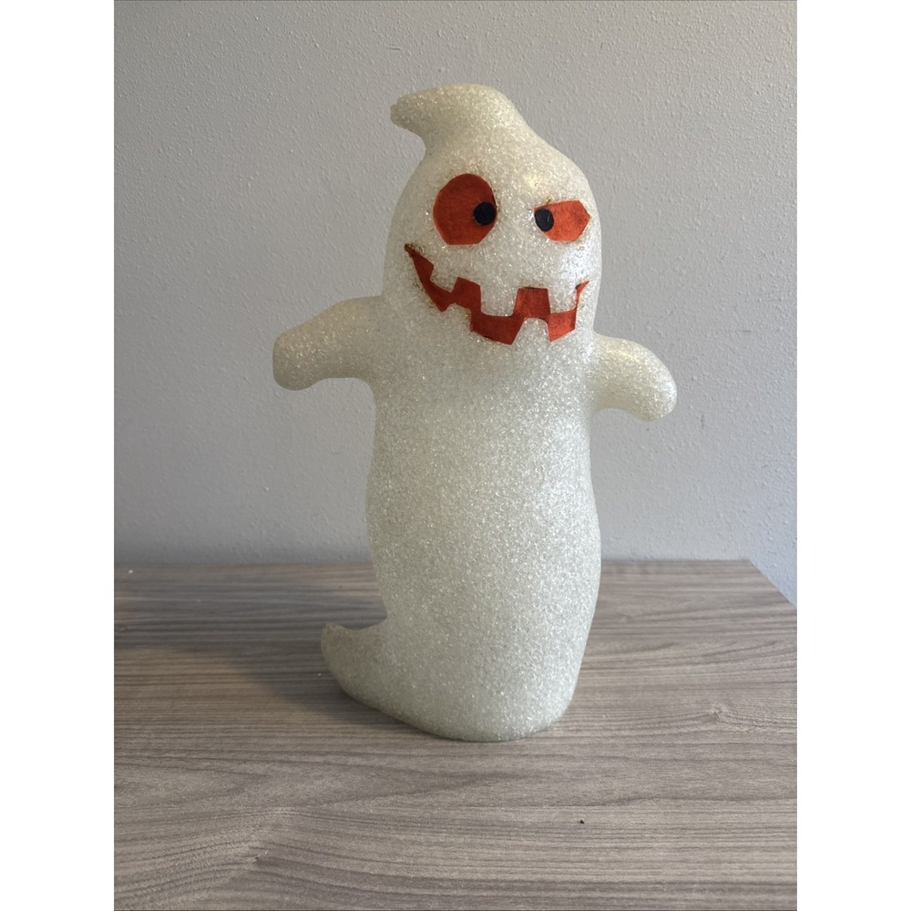 Vintage Melted Plastic Popcorn Ghost Lights Change Color 16" Halloween Works
